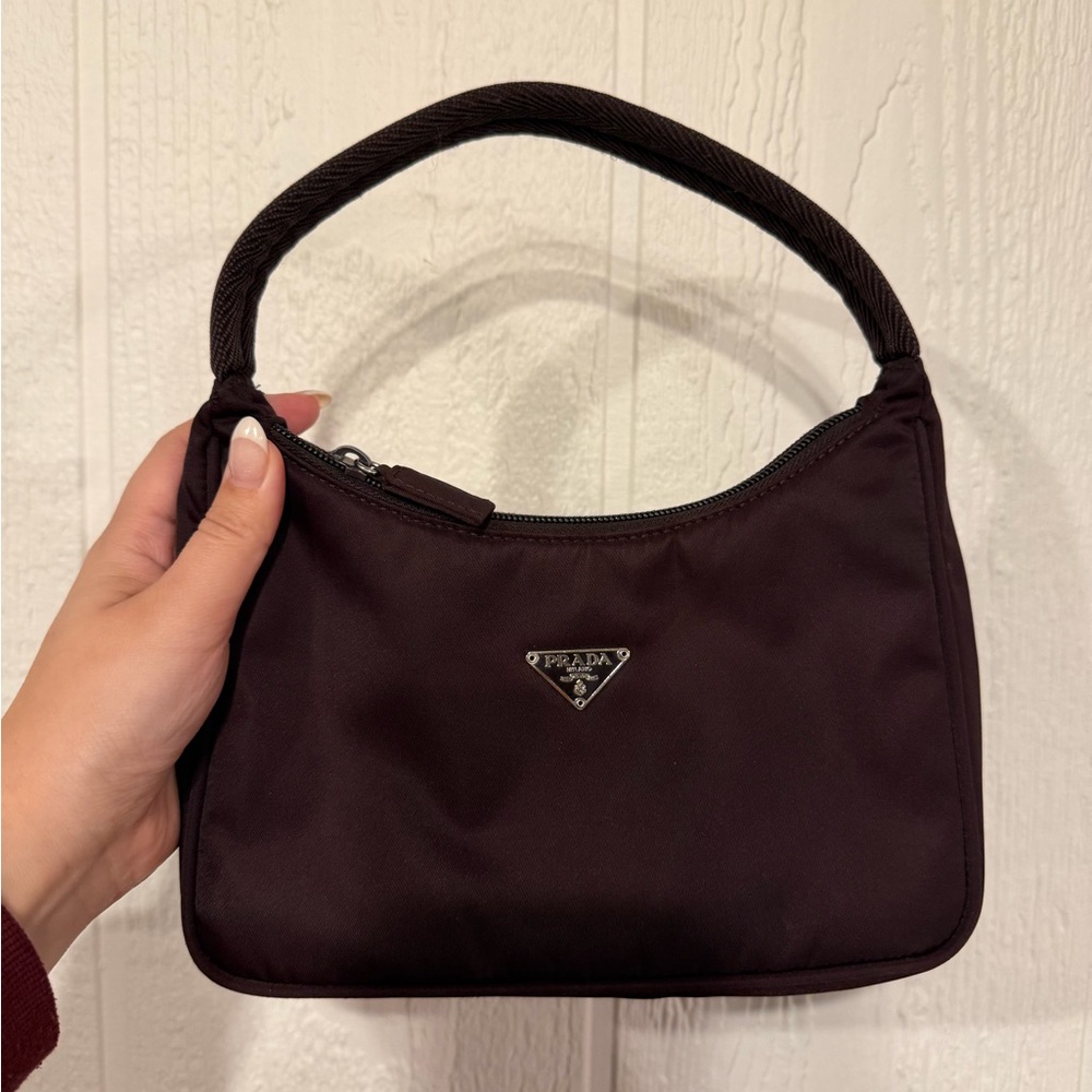 Prada Authentic Burgundy Women's Reedition Handbag